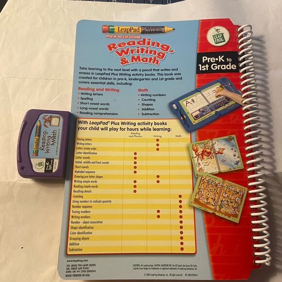 LeapFrog Leap Pad Book & Cartridge Pre K 1st Grade Reading Writing Math - Picture 10 of 12
